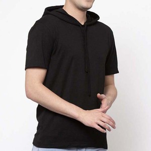 T-shirts à capuche pour hommes, séchage rapide, décontractés, à manches courtes, respirants, personnalisables, unis, en promotion à prix réduit - Product Image 4