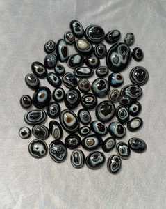 Perles d'agate Sulemani naturelle, authentiques, à rayures noires, pierres en vrac pour la fabrication de bijoux, perles de pierres précieuses à énergie curative, Conifer - Product Image 4