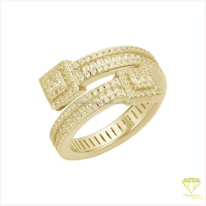 Bague de luxe en argent sterling 925 avec moissanite et diamant, motif visage, ornée d'accents de pierres étincelantes, bijou audacieux et remarquable - Product Image 6