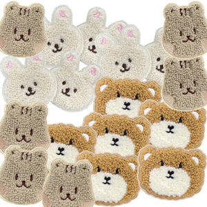 Nouvel ensemble de matériel de couture décoratif en PVC chenille brodé Lapin & Ours, thermocollant, 3D, à paillettes, phosphorescent, pour cadeaux et vêtements - Product Image 1