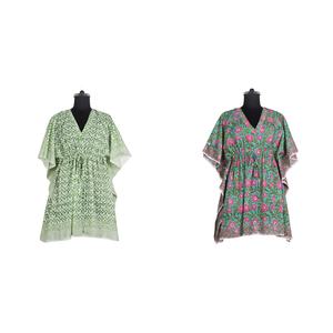 Abaya décontractée pour femmes en indien Dubaï vêtements islamiques marocains caftan court 2025 Anokhi Caftan Maxi robe imprimé fleuri vêtements de détente - Product Image 1