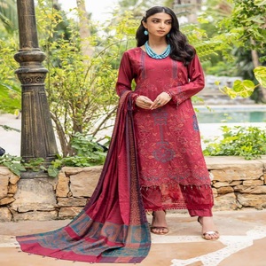 Super vendedor completo-paquistaní Salwar Kameez Pakistán e indio Jacquard 3 piezas trajes de mujer con bordado por Dr. Haris - Product Image 5