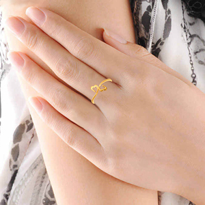Minimalist Double Heart Gold Plated <b>Adjustable</b> <b>Ring</b> for Women Romantic Open Heart Designer Finger <b>Ring</b> - Product Image 2