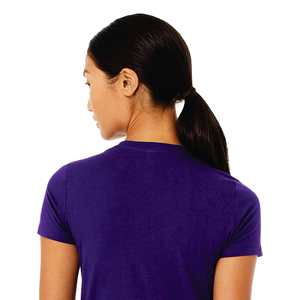 Women's <b>Purple</b> Crew Neck Short Sleeve T-<b>Shirt</b> Slim Fit Casual Solid Color 100% Cotton Jersey Fabric Breathable All Seasons Wear - Product Image 3