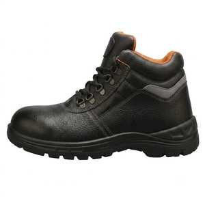 <b>Black</b> Steel Toe Safety <b>Work</b> <b>Boots</b> for Factory & Construction Use Protective Lace-Up Industrial Footwear - Product Image 6