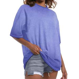 Oversized T-Shirts for Women Short Sleeve Vintage Print Cotton Tees Acid Stone Washed Casual Baggy Tops 240 GSM 100% Cotton - Product Image 5