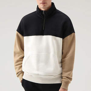 Sweat-shirt pour homme de haute qualité, design personnalisé, demi-zip, tissu en mélange de coton, design élégant bicolore, style col haut - Product Image 6