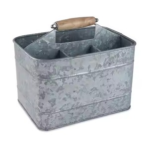 High Quality Galvanized Metal Utensil Caddy / Cutlery / Utensil Holder Used for Home <b>Kitchen</b> Appliances Table Top Caddy - Product Image 6