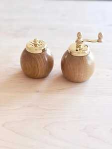 Natural Light Wood <b>Salt</b> and Pepper Shakers Set Oval Capsule Shape Wooden Spice Dispenser Grooved Bottom Line Tableware - Product Image 3
