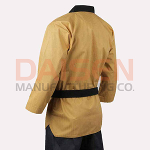 Uniforme de Karate para Hombre, Cinturón Dorado y Negro, 100% Algodón, Ropa Duradera para Artes Marciales, Talla Adulto, Corte Regular - Product Image 2