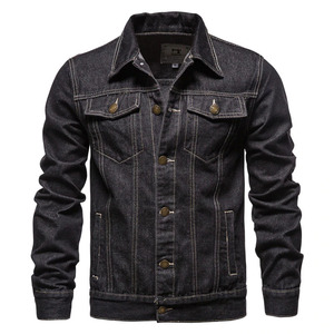 New <b>Men</b> Streetwear Slim Fit Waterproof Eco-Friendly Reversible Breathable Cotton Solid Color Casual Denim Jacket Front Stand - Product Image 2