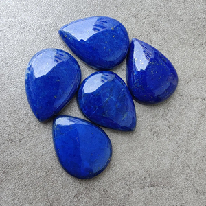 Cabochon en lapis-lazuli naturel, taille poire, pierre précieuse calibrée, pour la fabrication de bijoux, toutes tailles disponibles - Product Image 5