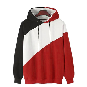 Sweat à capuche polaire color block pour homme, pull d'hiver, haut à capuche, taille personnalisée, couleur unie, streetwear, vente en gros OEM - Product Image 1