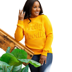 Sweat-shirt en chenille doré Sigma Gamma Rho Pretty Poodle pour femme, mélange de coton, manches longues, coupe décontractée et élégante - Product Image 6