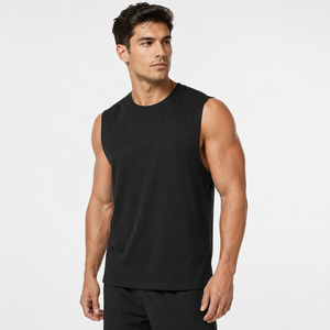 Camiseta Deportiva sin Mangas para Hombre, de Poliéster Suave con Malla Ventilada, Absorbe la Humedad, Ajuste Muscular, Lisa, OEM - Product Image 2