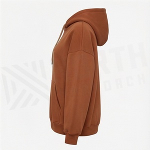 Sweat-shirts à capuche en molleton de coton surdimensionnés pour femmes, avec logo personnalisé, vêtements décontractés, hauts de mode - Product Image 3