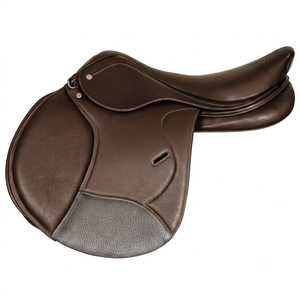 Selle d'Équitation Anglaise en Cuir Marron avec Arceau en Bois – Équipement Professionnel pour l'Équitation - Product Image 1