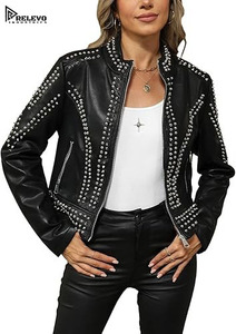 Premium OEM <b>Men's</b> Leather Quilted <b>Jacket</b> Leather Sleeves Eco-friendly Worsted Fabric Custom Design Stand Collar Front - Product Image 2