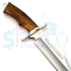 Cuchillo Bowie de Caza de Hoja Fija de Acero D2 Hecho a Mano con Mango de Madera y Funda de Cuero, Regalo Ideal - Product Image 6