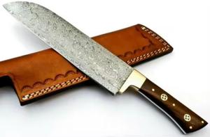 Personalized Handmade High Quality Eco-Friendly Damascus Steel Chef Chopper <b>Knife</b> Rosewood Handle Non-Stick Coating Dishwasher - Product Image 1