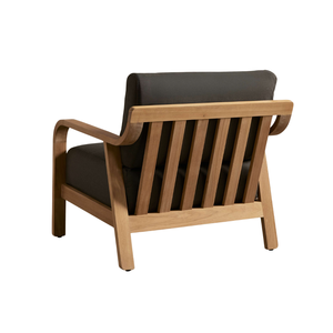 Fauteuil de salon d'extérieur minimaliste en teck massif, design à lattes robustes, fauteuil de patio moderne, mobilier résistant aux intempéries - Product Image 5