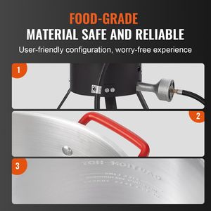 Friggitrice a gas propano in alluminio da 30 Qt con bruciatore da 54.000 BTU e set cottura a vapore per cucina all'aperto - Product Image 4