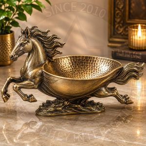 Handmade Horse Bowl Vintage Decorative Centerpiece Polished Metal Serving Dish For Home Decorating Presents - Product Image 1