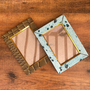 Chất lượng tốt nhất đa chức năng tùy chỉnh chính hãng da bò da khung ảnh với mái tóc màu xanh trên tường trang trí da khung ảnh - Product Image 3