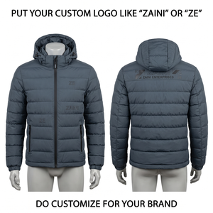 Veste matelassée longue à capuche pour homme ZAINI ZE-130, 100% polyester, 500 g/m², matelassée, bordeaux, coupe-vent, imperméable, hiver, OEM ODM - Product Image 1