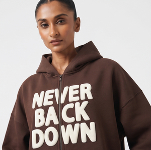 Sweat à capuche oversize zippé pour femme, en molleton écologique de coton épais 400 g/m², style streetwear - Product Image 4