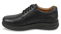 Chaussures Oxford pour hommes en cuir véritable noir avec embout synthétique, lacets, respirantes, semelle extérieure en caoutchouc amortie, toutes saisons, pour la marche