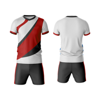 Conjunto de Camiseta de Fútbol para Hombre 100% Poliéster, Cuello en V, Manga Corta, Bloques de Color Azul, Negro y Blanco, Poliéster que Absorbe la Humedad, Deportivo