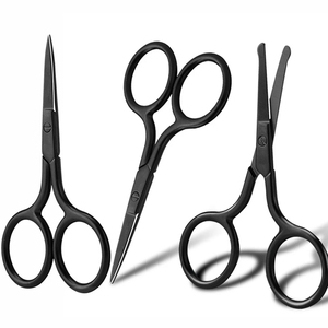 High Stainless Steel Beauty Tool Straight Scissors for Eyebrow Nose Hair Nail Trimming Sharp Curved Facial Application Scissors - Product Image 1