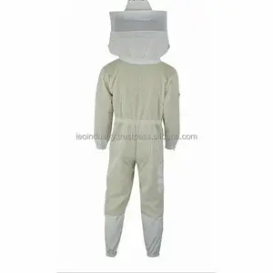 Breathable Heavy Duty Bee Jacket 3-Layer Breeze Mesh Ventilated Beekeeping Jacket with Hooded Hat-Veil Beekeeper Suit