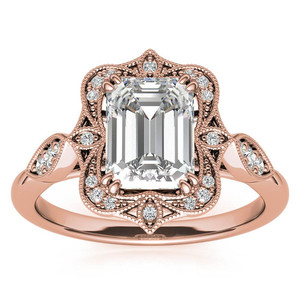 Anillo de Compromiso con Diamante Cultivado en Laboratorio, Corte Esmeralda, Certificado IGI, Natural, de Gema Creative, con Diamantes Rellenos, Claridad VS1, Estilo Elegante - Product Image 2