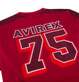 เสื้อยืดคอกว้างแขนสั้นทรงสปอร์ตสีแดงสำหรับผู้ชาย Avirex แห้งเร็ว ทรงปกติ รับผลิตแบบ OEM ODM - Product Image 5