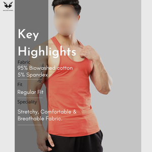 Camiseta sin mangas de poliéster transpirable de punto con cuello redondo para hombre, color coral sólido, cómoda, superventas 2026, para uso casual y deportivo. - Product Image 6