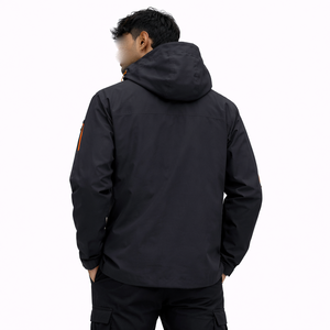 Veste streetwear imperméable Y2K en gros avec fermeture éclair orange - Vêtements de sport d'extérieur pour hommes - Product Image 3