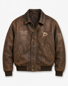 Soft Goat Leather Ribbed Cuff Custom Embroidered Low MOQ Casual Bomber <b>Men</b> Leather Jacket - Product Image 1