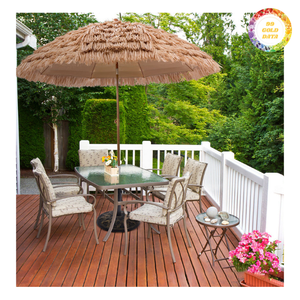 Sombrilla de hojas de palma tejida a mano, parasol duradero para exteriores, con estructura resistente, para patio y jardín. - Product Image 6