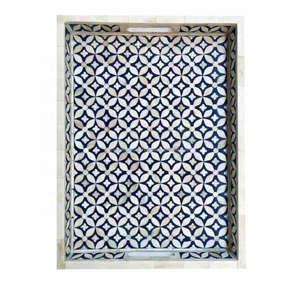 Bandeja de servicio hecha a mano con incrustaciones de hueso con estilo más vendida, diseño moderno, pieza de arte funcional ligera para desayuno, cama, boda - Product Image 6