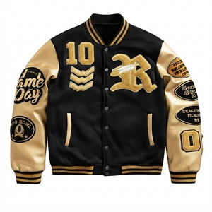 Veste de baseball unisexe en laine personnalisée pour l'hiver, style universitaire, streetwear, broderie personnalisée, patchs en chenille, vente en gros - Product Image 3