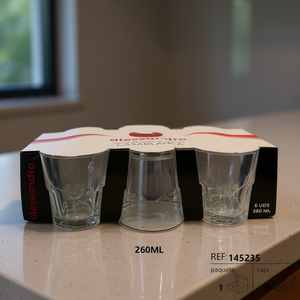 Vasos de Cristal Casablanca Water, Paquete de 6 Unidades, 260 ml - Product Image 3