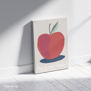 Décoration murale de Noël, affiche minimaliste avec illustration de pomme rouge, impression artistique scandinave pour cuisine et salle à manger - Product Image 2