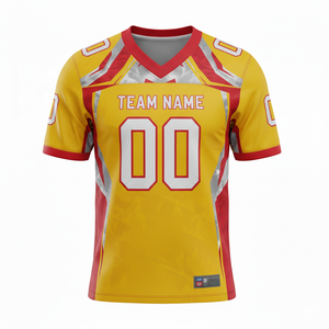 Maillot de football américain personnalisable par sublimation pour adultes, manches courtes, respirant, option grande taille, 100 % polyester, col en V - Product Image 5