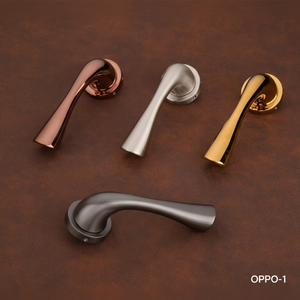 Modern Zinc Alloy Furniture Lever Handle OPPO-1 Durable Cabinet <b>Door</b> Hardware in Rose Gold Silver Gold <b>Black</b> Finish - Product Image 1