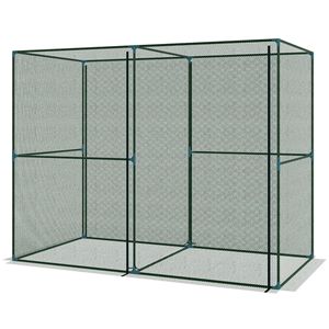 Gabbia per Piante 2,4m x 1,2m x 1,9m Verde con Porta Avvolgibile con Cerniera, Rete Protettiva per Giardino, Protezione per Animali e Piante - Product Image 1