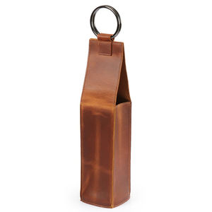 Imra Impex Housse élégante pour bouteille de vin en cuir véritable avec sangle, sac de protection durable, imperméable et anti-poussière pour le stockage du vin - Product Image 2