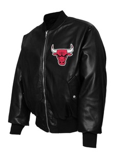 Chicago <b>Reversible</b> Leather Bomber <b>Jacket</b>-Streetwear Style Windproof & Eco-Friendly - Product Image 2