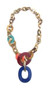 Collier en tungstène au design unique avec pendentif en résine époxy fait main et perle, disponible au prix direct usine - Product Image 5